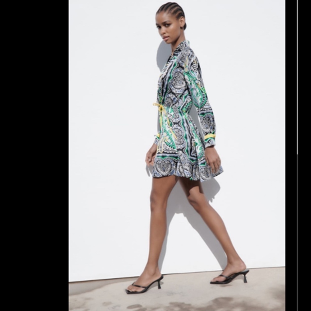 PRINTED MINI DRESS - Picture 5 of 10